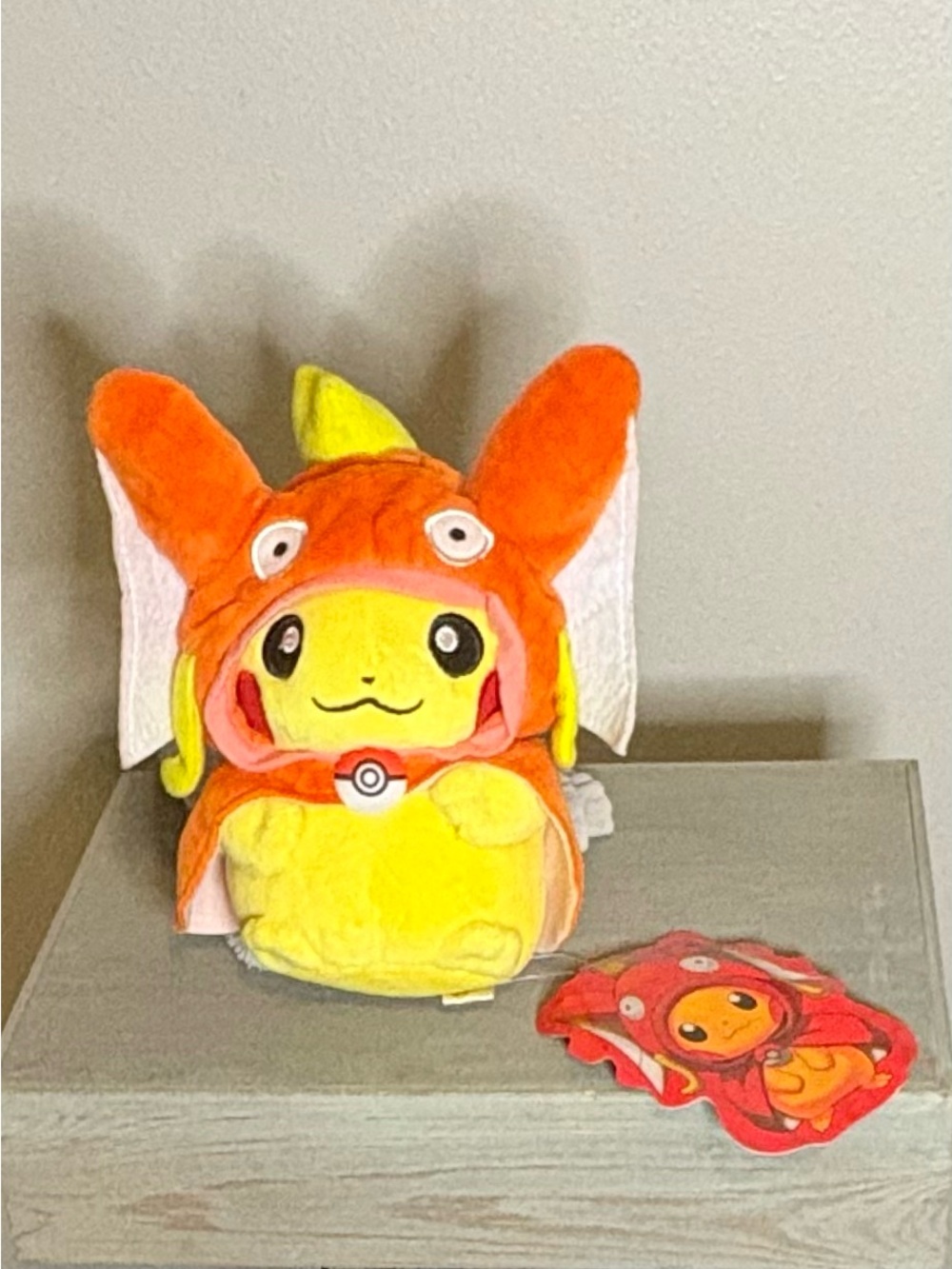 Pikachu Soft Pokemon plush NWT Magikarp hood Orange Removable Hoodie-Anime toy